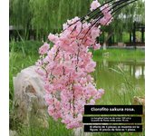 140CM Artificial Cherry Vine Silk Cherry Oriental Home Wedding Garden Party Shop Decoration Christmas Luxury Cherry Fake Flower