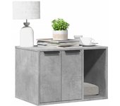 vidaXL Mueble arenero de gatos madera ingeniería 60x40x40 cm en color Negro/Gris hormigón/Madera antigua y más | almacenamiento funcional diseño moderno para baño dormitorio sala