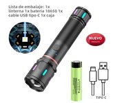 Portable Powerful White Laser LED Flashlight Tactical Zoom Torch USB Rechargeable 18650 Battery Camping Fishing Lantern