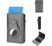 RFID Side Push Aluminum Box Pop-Up Card Bag New Carbon Fiber Money Clip Twill Men's Short Wallet
