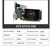 SEJISHI Video Card GeForce GT610 Display Vga Cards 1GB DDR3 64Bit Graphics Cards NVIDIA Game PC GT 610 1GD3 HDMI DVI VGA PCI-E2
