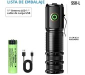 Powerful Mini LED Flashlight High Quality Aluminium Alloy Torch Type-C Rechargeable 18350 Battery With Tail Magnet Flashlight