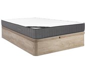 Vente-unique - Conjunto de canapé abatible 160 x 200 cm natural claro + colchón híbrido de muelles ensacados con 7 zonas y espuma de alta resiliencia de 26 cm de grosor - AUDACE de PALACIO