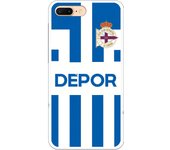 Funda original compatible con iPhone 7 Plus | RC Deportivo camiseta rayas blanquiazul | TPU MATE