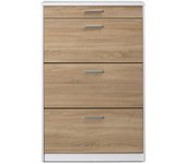 Mueble Zapatero  Serie Manzanares con referencia 3ab Topkit con3puertasabatiblesyuncajón. Armario zapatero, estrecho