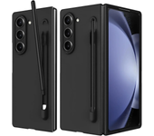 Luxury Skin Feeling PC Case for Samsung Galaxy Z Fold 6 5 Phone Case With S Pen Holder and Pen Stylus Storage Slot ZFold 6 Cover