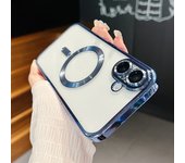 Plating For Magsafe Transparent Magnetic Phone Case For iPhone 16 Pro Max 15 14 13 Soft Silicone Gold Full Lens Camera Cover