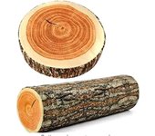 Cojín redondo natural con forma de tronco de madera, con impresión digital 3D, cómodo y divertido, ideal para el suelo, para sofá, sala de estar (2 unidades)