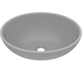 vidaXL Lavabo de Lujo Ovalado Cerámica Mate Tocador Montado Encima Color matte light blue,  matte dark blue,  matte white y mas