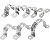20Pcs M5-50 Rigid Pipe Strap, Stainless Steel 2 Holes Cable U Bracket Pipe Clamp for Fixing Pipe or Cable, 5-50mm(0.2-1.97inch)