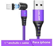 USLION 540 Rotate 5A Magnetic Cable Fast Charging Type C Cable Micro USB Magnet Charge Phone Data Line Wire For iphone 15 Xiaomi
