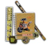 Set de papelería Wall-e Disney con Libreta, Regla, Lápiz, Sacapuntas, Pinza y Goma de Ninety Nine