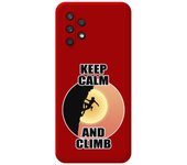 Tumundosmartphone Funda Silicona Líquida Roja para Samsung Galaxy A32 4G diseño Mujer Escalada Dibujos