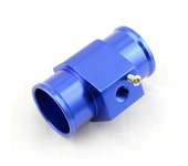 Universal Blue Water Temperature Temp 26mm-40mm Sensor Gauge Joint Pipe Radiator Hose Adapter with 2 Clamps