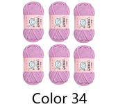 6pcs X50g Velvet Yarn With Glitter Polyester Crochet Yarn knit Scarf slipper Hat line Cushion Slippers threads