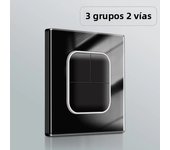 Wallpad 1 2 3 4 Gang Wall Light Switch 1 2 Way Black Glass Impulse Momentary Switch LED Indicator