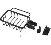 estante de ducha de acero inoxidable sin perforación, estante de baño extensible de acero inoxidable negro, estante de ducha, jabonera, estante de ducha para champú.