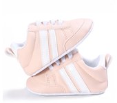 Newborn Baby Boys Shoes for 1 Year Footwear with Striped Infant Casual PU Leather Toddler Soft Sole Girls Sneakers First Walkers