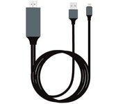 Cable Lightning a HDMI para iPhone, iPad, TV, Adaptador HD, USB Cargador, 2 M