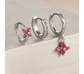 3PCS New Design Multicolor Crystal Hoop Earrings Set For Women Zircon 18K Gold Plated Circle Huggie Earring Piercing Jewelry