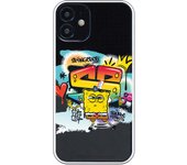 Funda original compatible con iPhone 12 Mini con un diseño de Bob Esponja Hip Hop