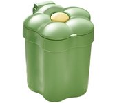 Pequeño bote de basura para escritorio, bote de basura de mesa, Papelera de reciclaje de encimera de flores, Bote de basura de mesa, cesto de basura de escritorio pequeño con tapa para el hogar, cocin