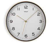 Versa Ripon Reloj de Pared Decorativo, para Salón o Cocina, Medidas (Al x L x An) 30 x 4,3 x 30 cm, 1 pila 1.5 V AA necesaria (no incluida), Color Blanco