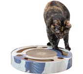TRIXIE Scratching drum with balls, cardboard, catnip, ø 33 × 5.5 cm, blue