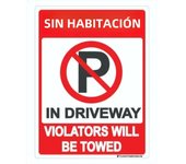 No Parking in Driveway Sign 9x12 Metal Do Not Park Keep out Violators Towed