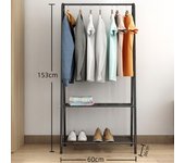 Perchero de hierro para ropa, estante de almacenamiento zapatero bolso, colgador sala de estar, muebles para el hogar, letra A 153cm