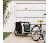 vidaXL Remolque de bicicleta mascotas hierro tela Oxford gris negro