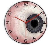 Reloj de pared retro con globo ocular de 12.0 in, espeluznante y espeluznante ojo gótico, decoración de pared, reloj con movimiento silencioso, funciona con pilas, reloj de pared oftalmológico oculista para oficina de oftalmólogo