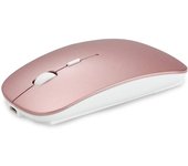 Ratón Bluetooth inalámbrico de 2,4 GHz, Ratón inalámbrico recargable de Doble Modo, Ratón USB Silencioso, 3 DPI ajustables, compatible para ordenador portátil Windows MacBook Android MAC PC (Rose Gold)