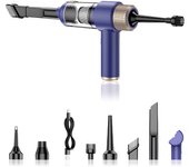 Aspirador de Mano, Aspirador de Mano 6500Pa Batería, Aspirador de Coche de Mano en Seco y Húmedo de Alta Potencia 120W con Luz LED y Boquillas Múltiples para el Coche, Hogar, Cocina