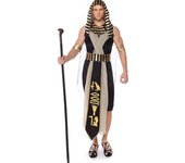 Disfraz de Tut del rey de Egipto para hombre y mujer, traje de túnica goldegyptiana, moda para adultos, Gold