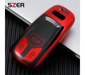 Leather TPU Car Key Case Cover For Audi A4 B9 A5 A6 8S 8W Q5 Q7 4M S4 S5 S7 TT TTS TFSI RS Protector Shell Fob Accessories