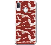 Funda original compatible con Samsung Galaxy A40 - Harry Potter Patron Lechuzas