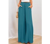 Summer women's Wde  Leg Pants With Elastic Waistband