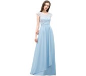 STEPHANIE Light Blue A Line Chiffon Bridesmaid Dresses Women Maxi Elegant Birthday Formal Party Evening Prom Gown Robe De Soirée