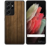 Tumundosmartphone Funda Gel Tpu para Samsung Galaxy S21 Ultra 5G diseño Madera Dibujos