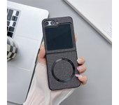 Linen Magsafe Case for Samsung Galaxy Z Flip 3 4 5 Z6 Flip6 Z5 Z4  Flip5 Flip 6 5 4 Magnetic Wireless Charging Ultrathin Cover