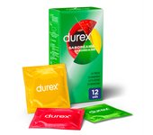 Durex - Preservativos Saboreame para Mayor Sensación, sabor fresa. naranja. platano, manzana, Packs 12-24 condones para un sexo seguro