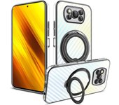 Funda De Soporte de Anillo Magnético Transparente Para Xiaomi Poco X3 Pro