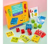 Wooden Expression Puzzled Magic Face Cube Building Blocks Montessori Educational Toys For Children Logical Thinking Gift 3D