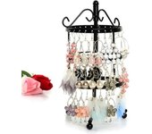 Expositor de joyas - AIZHIYUAN France-Soporte para Joyas de 3 grados y 72 orificios - Metal - Negro
