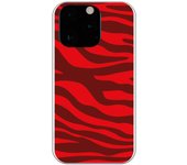 Funda compatible con iPhone 13 Pro - Animal Print Zebra Rojo Granate