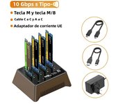 MAIWO M.2 NVMe SATA SSD Enclosure with Fan Cooling 10Gbps USB C Gen2 External Case Hard Drive Disk Copy 4 Bay Storage Box Copier