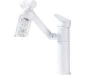 Gato de la suerte, grifo frío y caliente, mueble de baño, lavabo, lavabo, grifo giratorio universal, modelo blanco