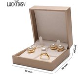 High Quality Leather Jewelry Ring Box Jewelry Gift Box Pair Ring Earrings Necklace Bracelet Box Jewlery Organizer Container 2023