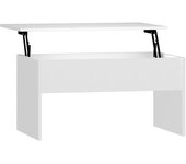 vidaXL Mesa de centro madera ingeniería 80x50,5x41,5 cm Blanco, Negro, Roble Sonoma Mesita de Salón o Comedor o Auxiliar Mesa de Café Meuble Salón